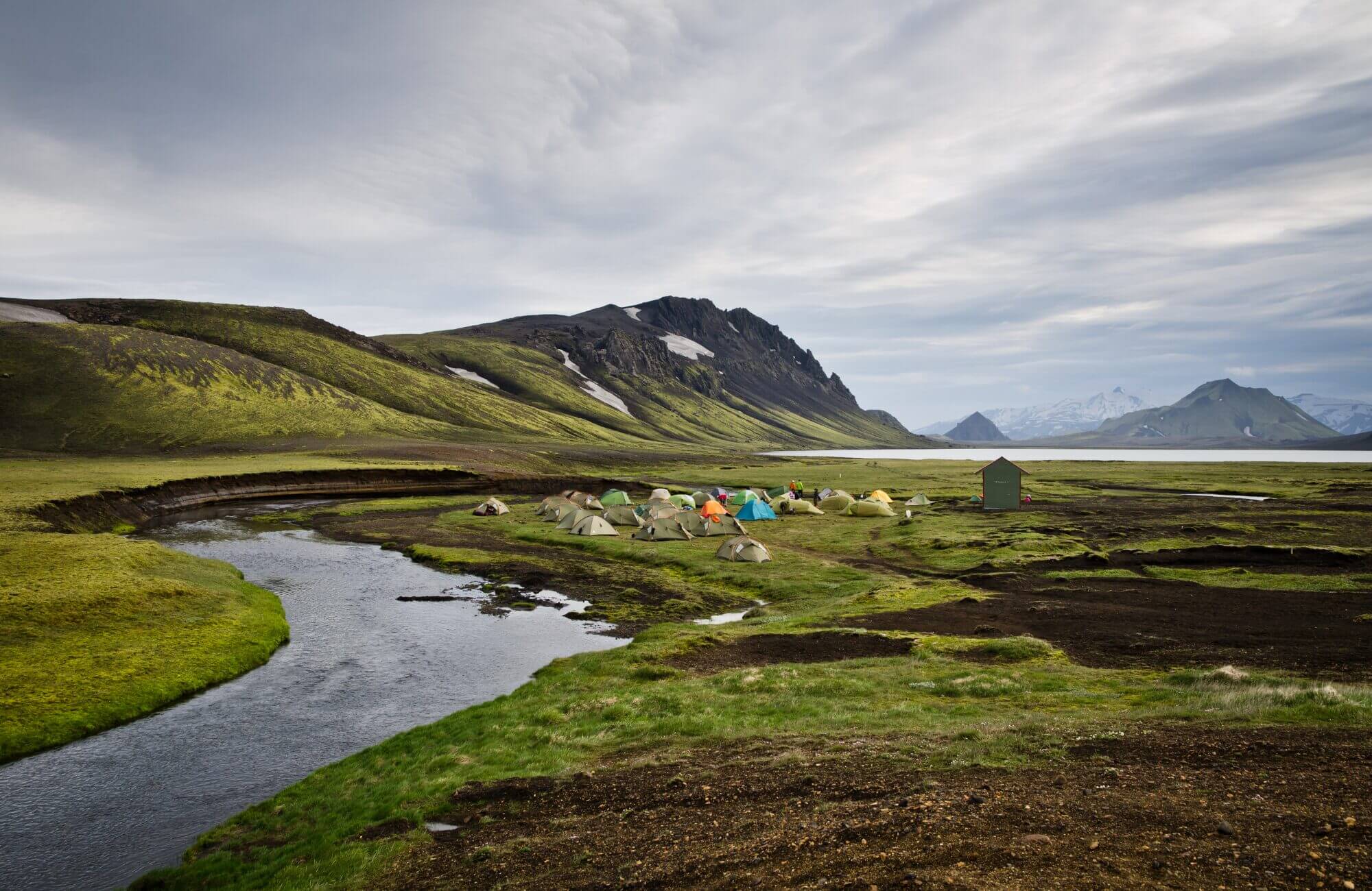 Camping i naturen i Island